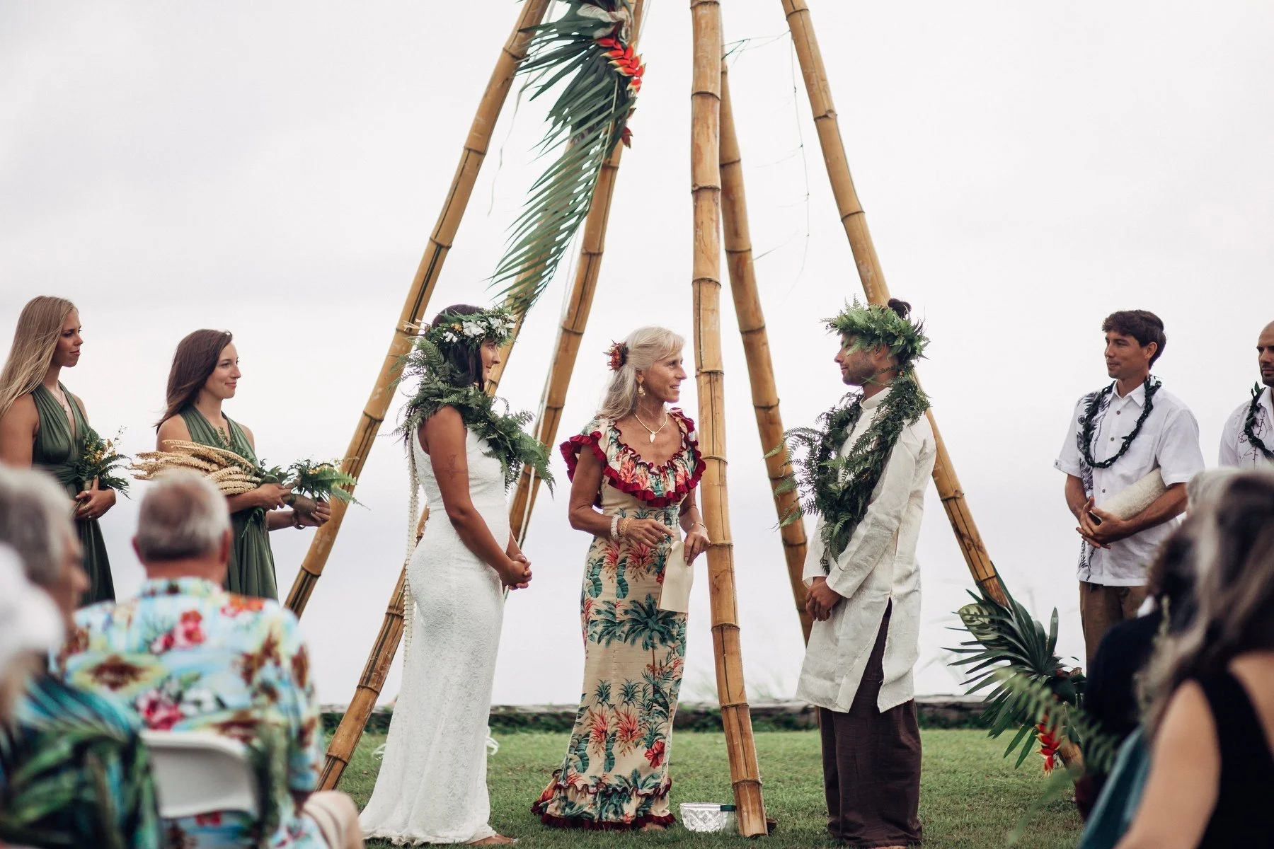 Clifftop bamboo wedding ceremony · Big Island