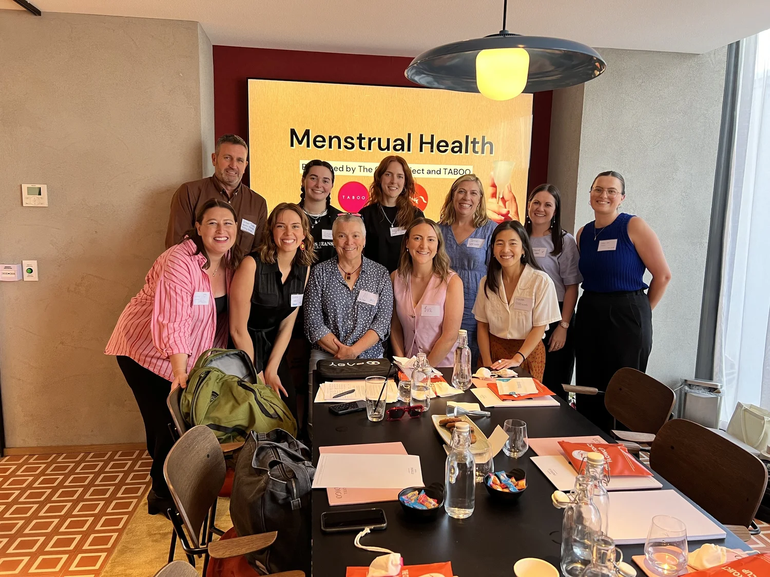 The Cova Project and TABOO teams at a workplace menstrual health session in Australia