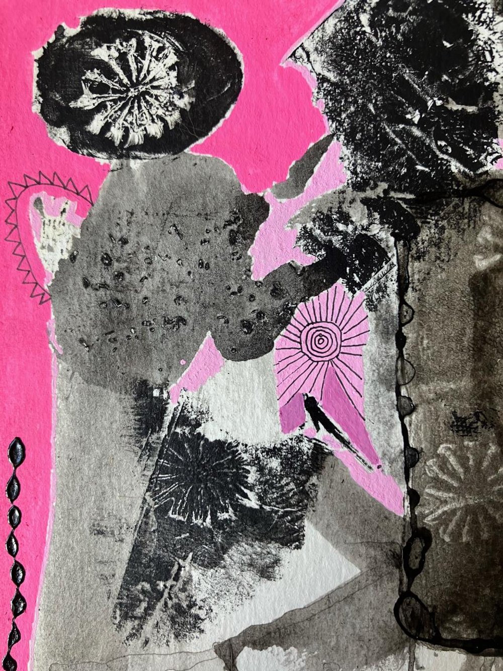 Tableau abstrait reflétant la démarche introspective d’Alice Comiran, thérapeute à Ivry-sur‑Seine.
