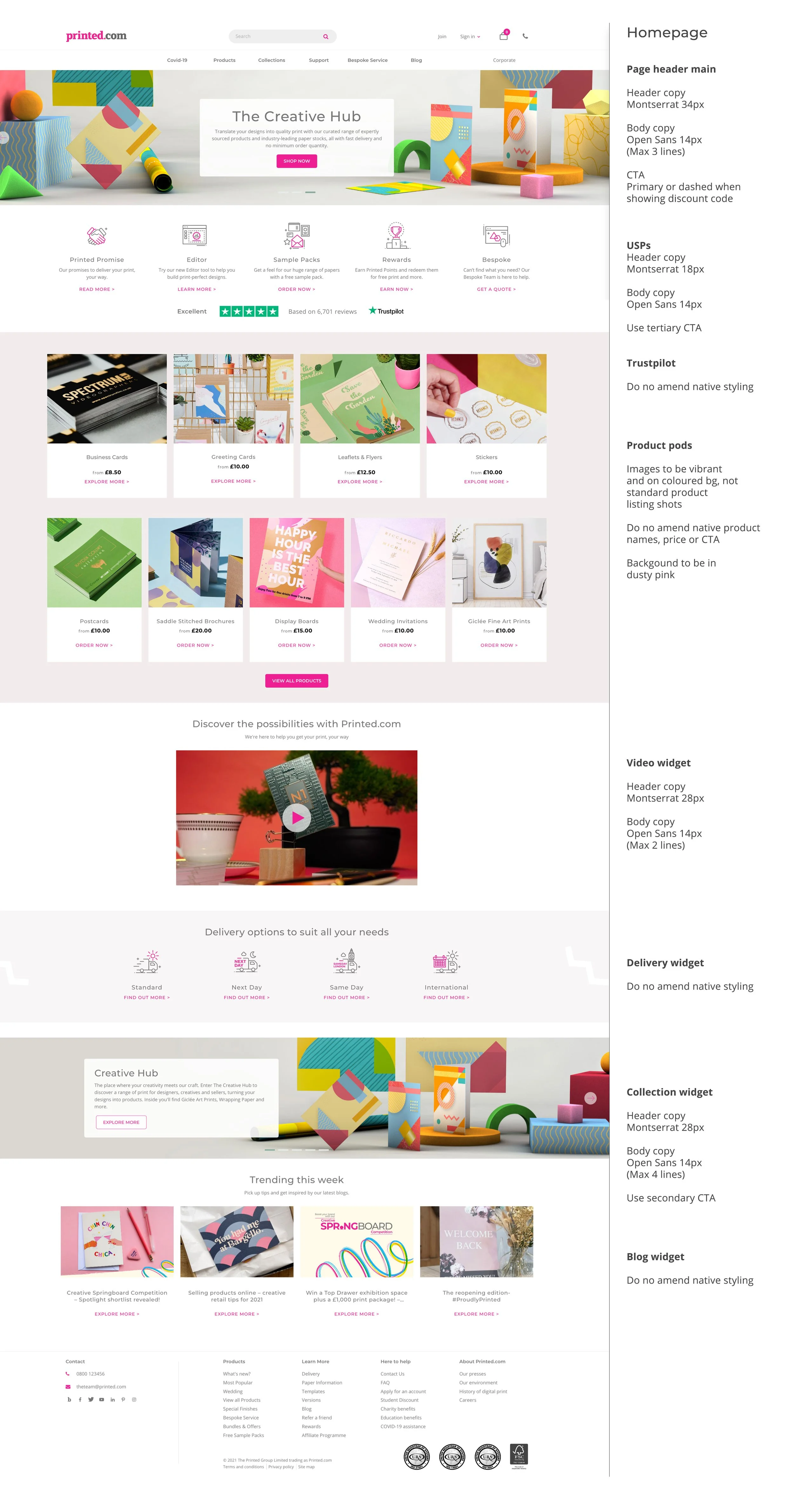 Old Printed.com homepage or product builder screenshot