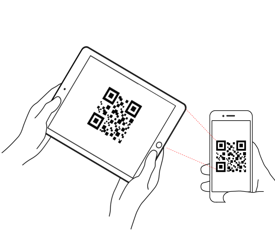 お店の方がQRコードをスキャンする様子