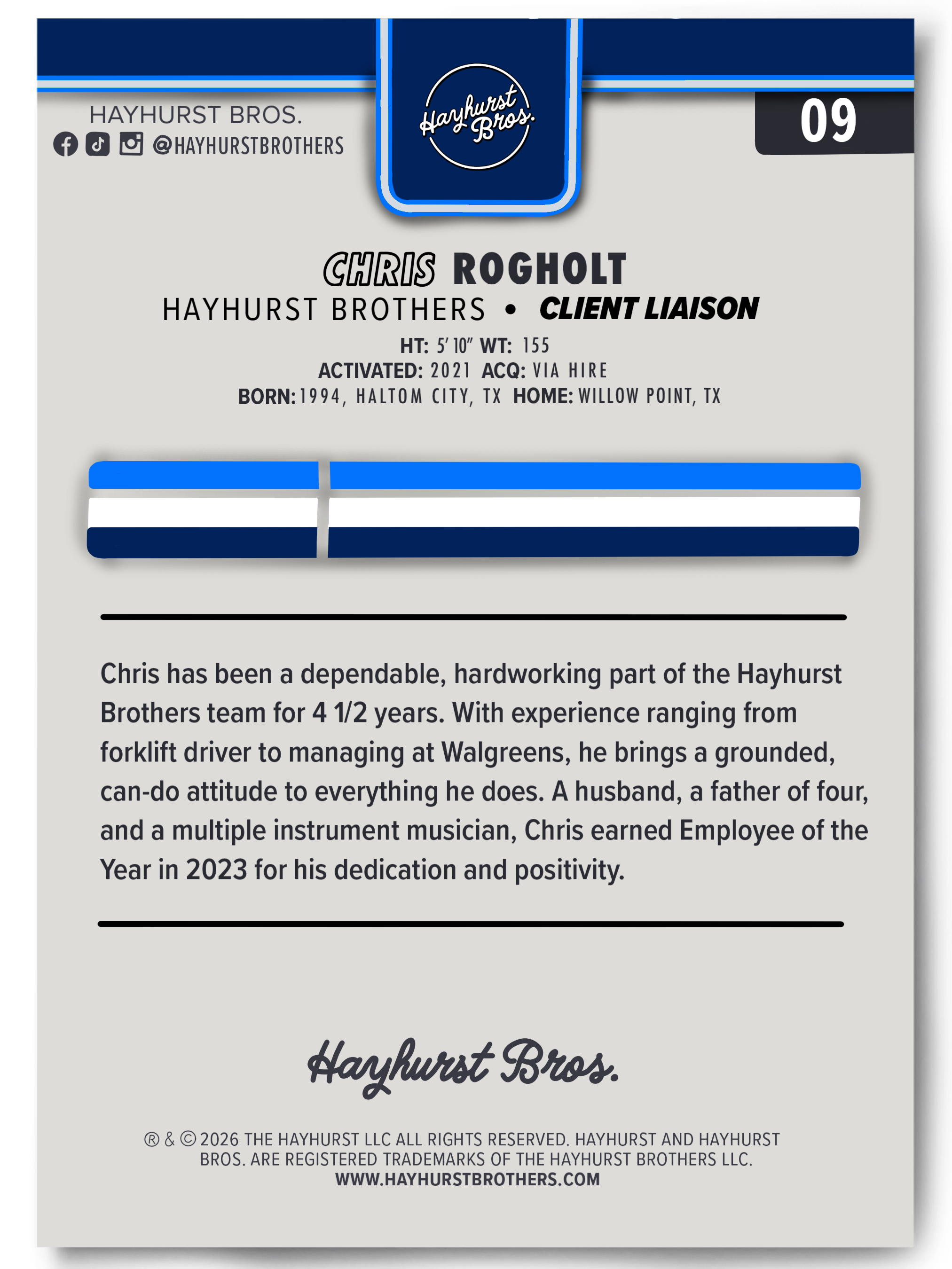 Back of card