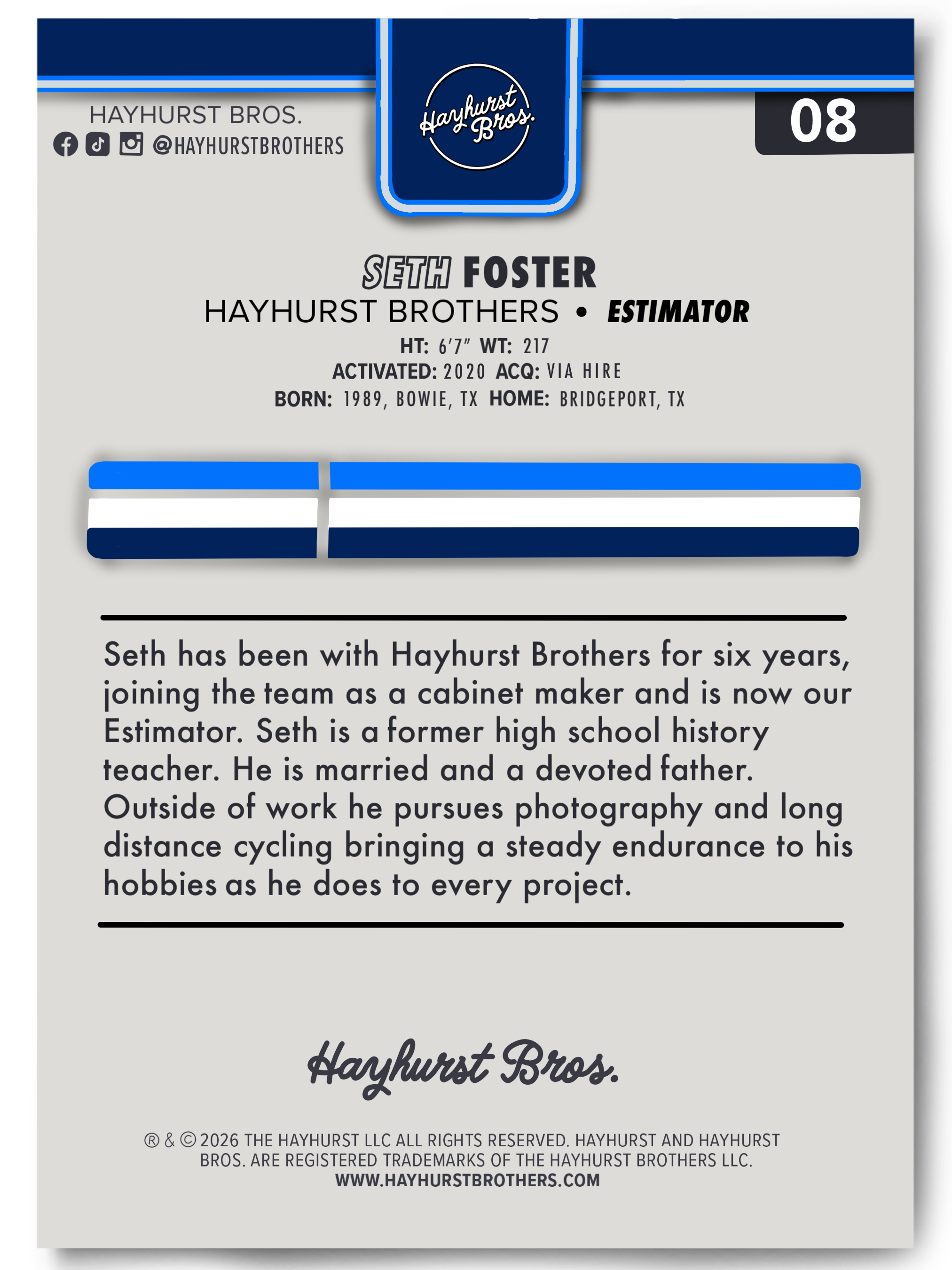 Back of card