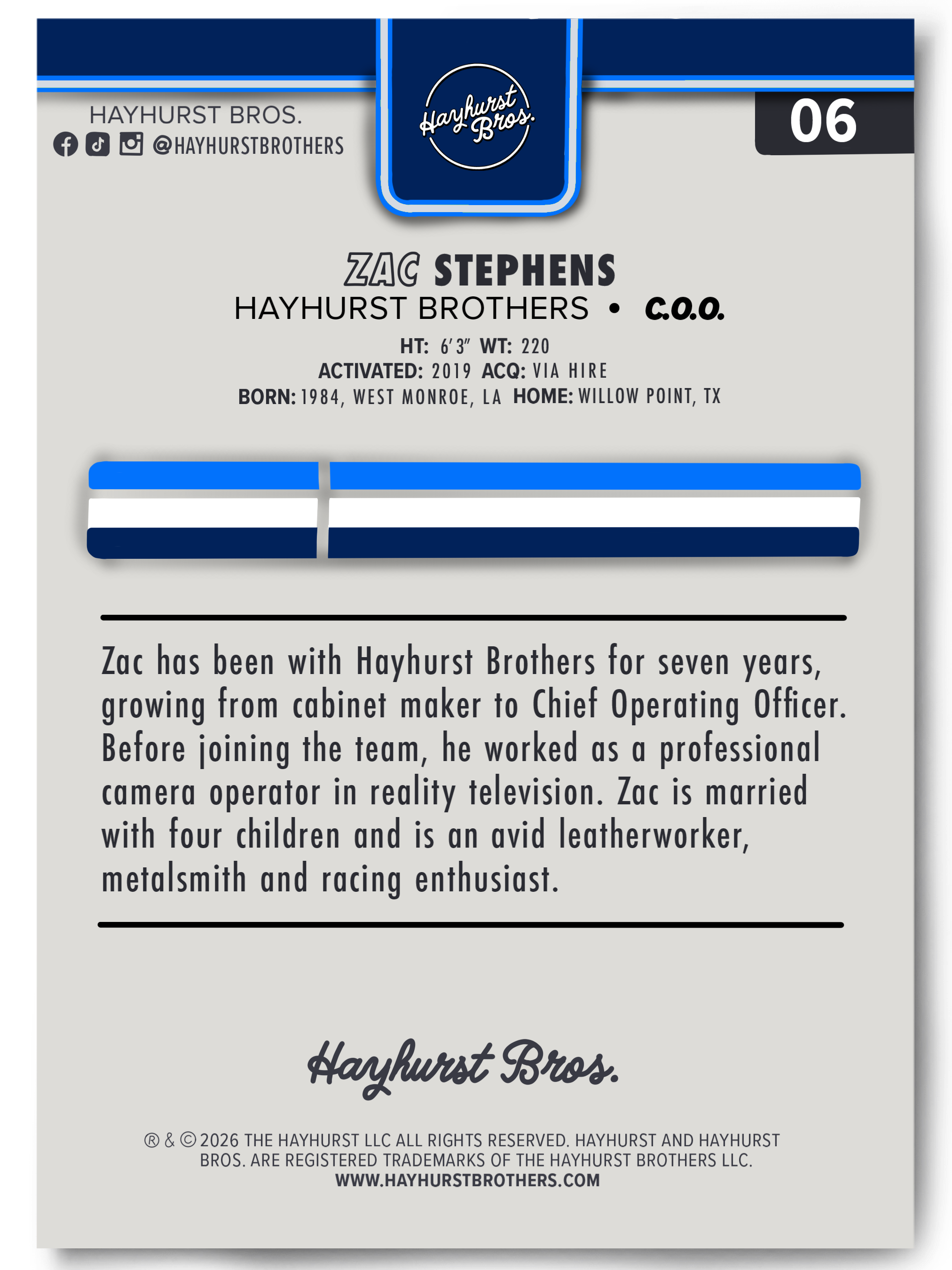 Back of card