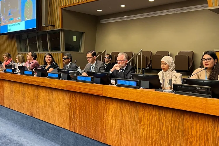 Photo shows a panel of experts:  Rodrigo Machado, National Coordinator for Accessibility and AT from the Ministry of Human Rights and Citizenship of Brazil; Pascal Bijleveld, CEO at ATscale; Pablo Lecuona, Kylie Shae, Gopal Mitra, Asraa Elghali, and 