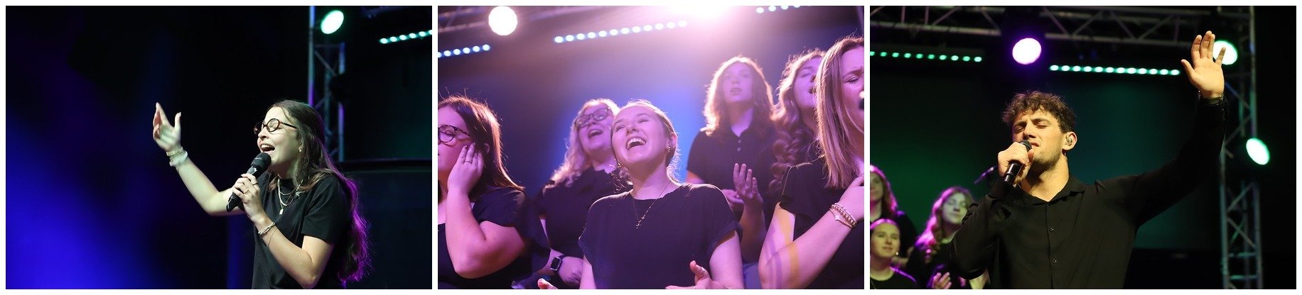 TCS Worship Team students leading chapel worship