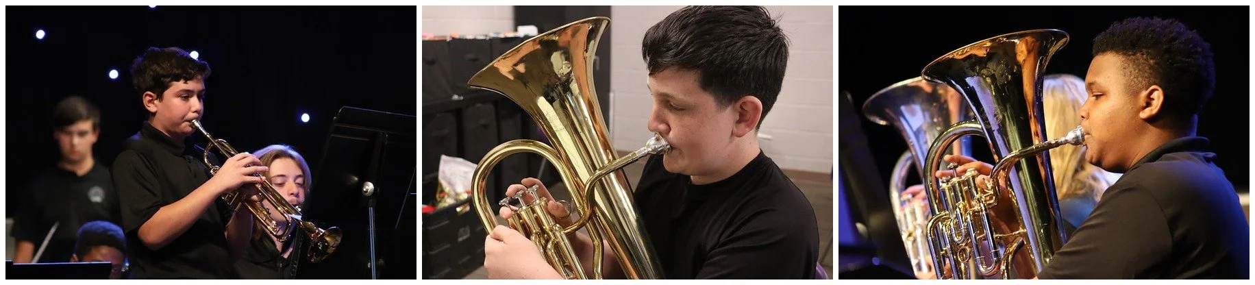 TCS Band students performing on brass instruments