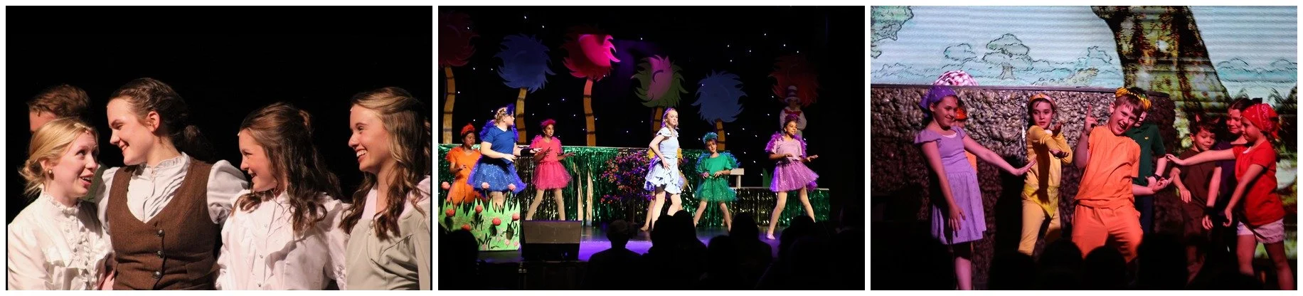TCS Theatre students performing in costume on stage