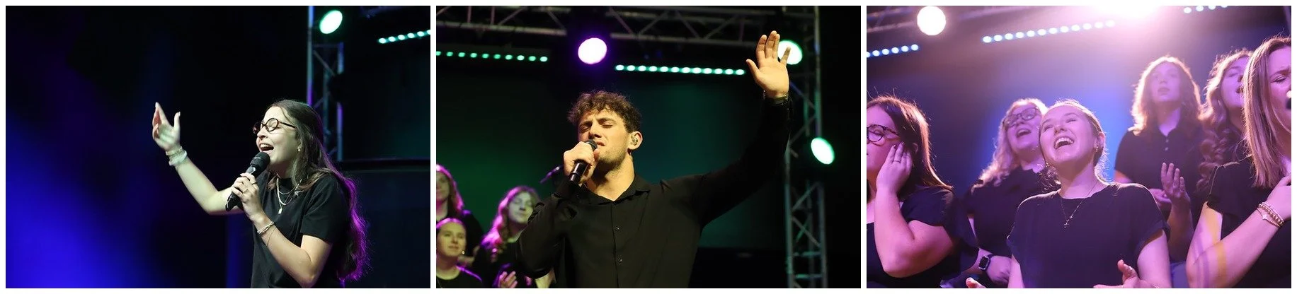 TCS Worship Team students leading chapel worship