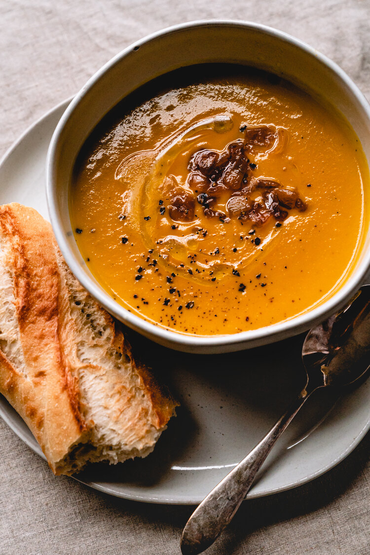 Caramelized Onion Butternut Squash Soup