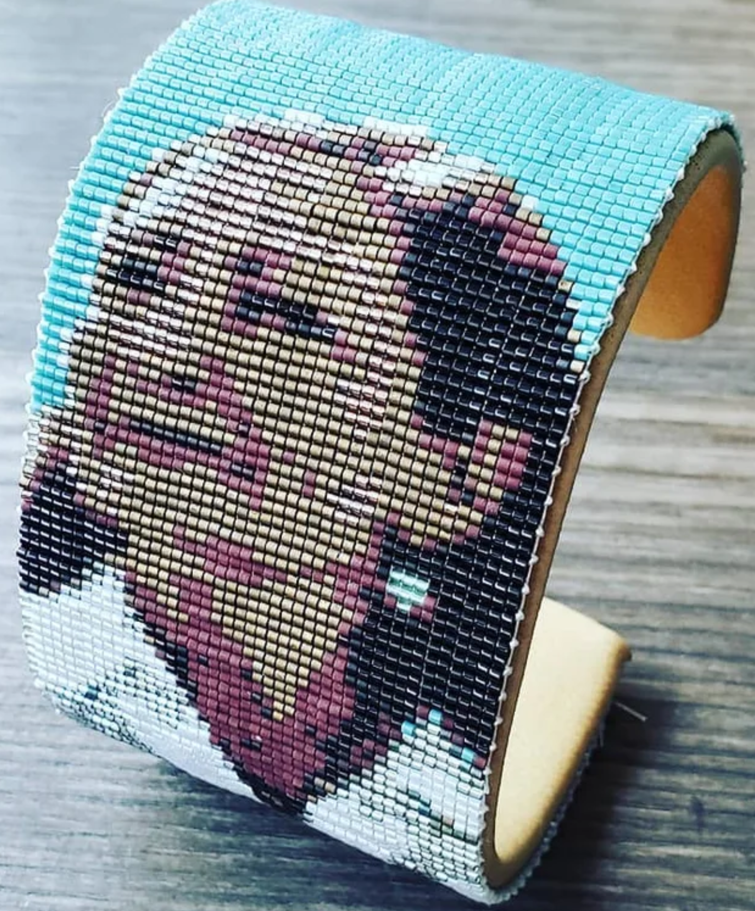 Wearable bead art cuff