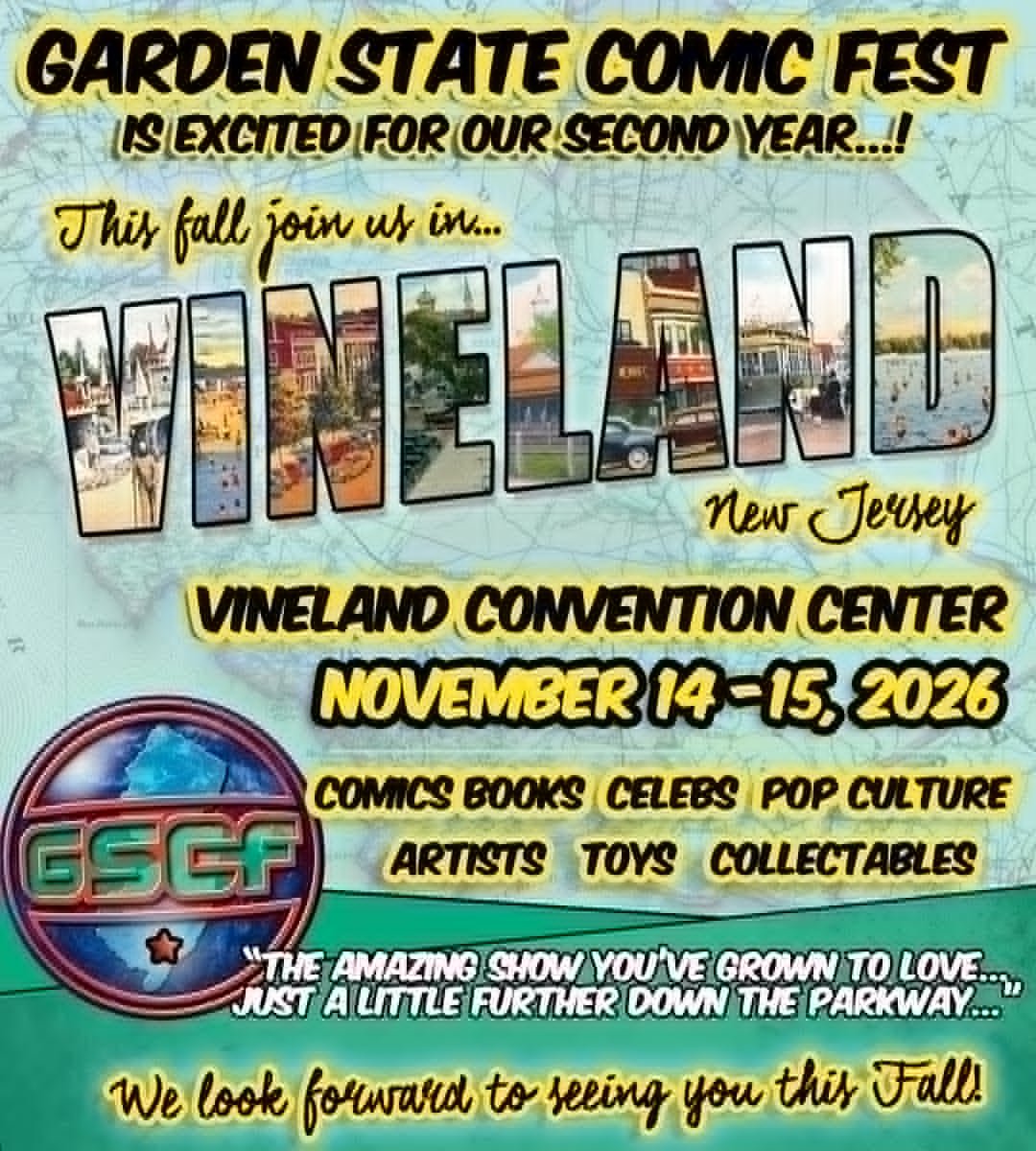 Garden State Comic Fest Vineland 2026 - November 14-15 at Vineland Convention Center