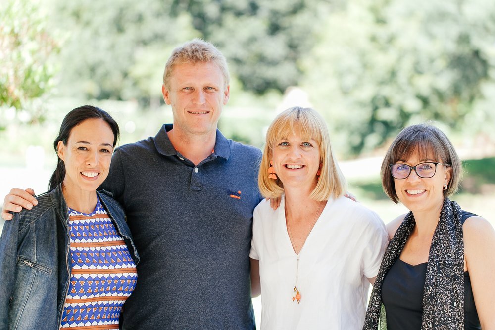 Four people together at a Beyond Coffee event in Fourways