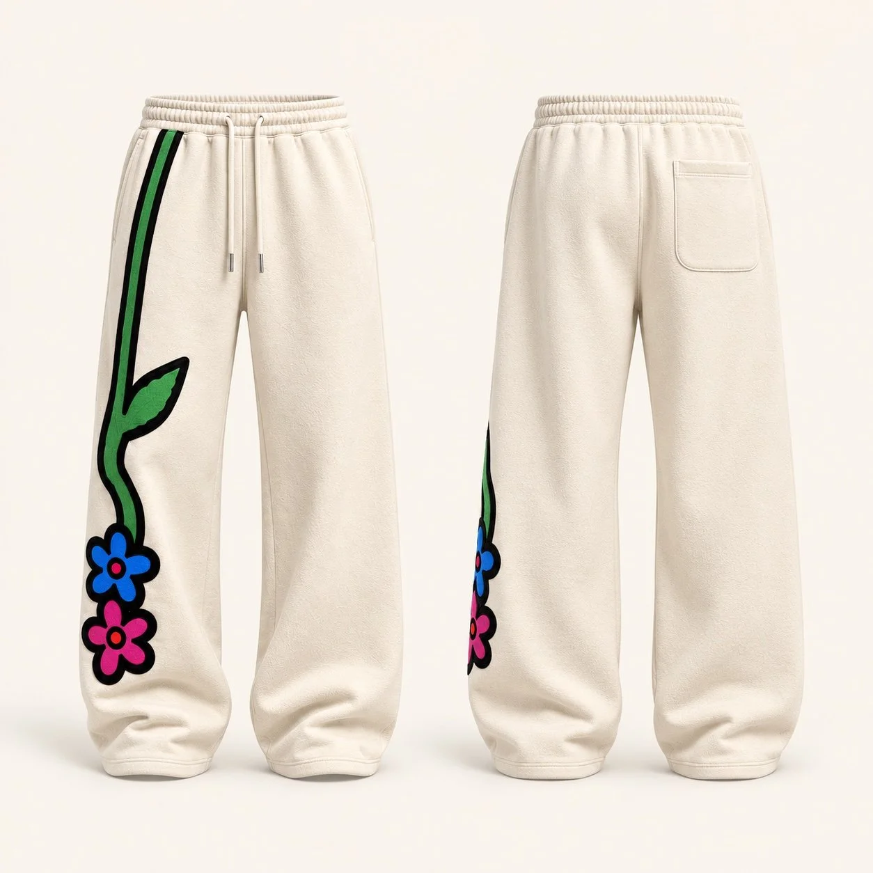 Cream Wildflower pants