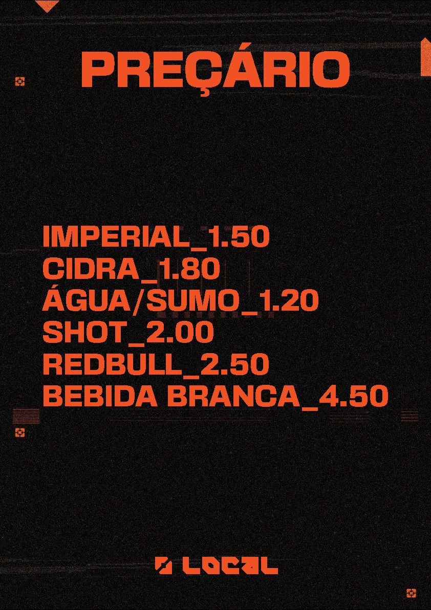 LOCAL event drinks price list