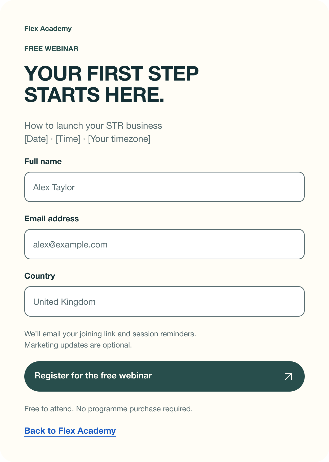 Launch webinar registration form