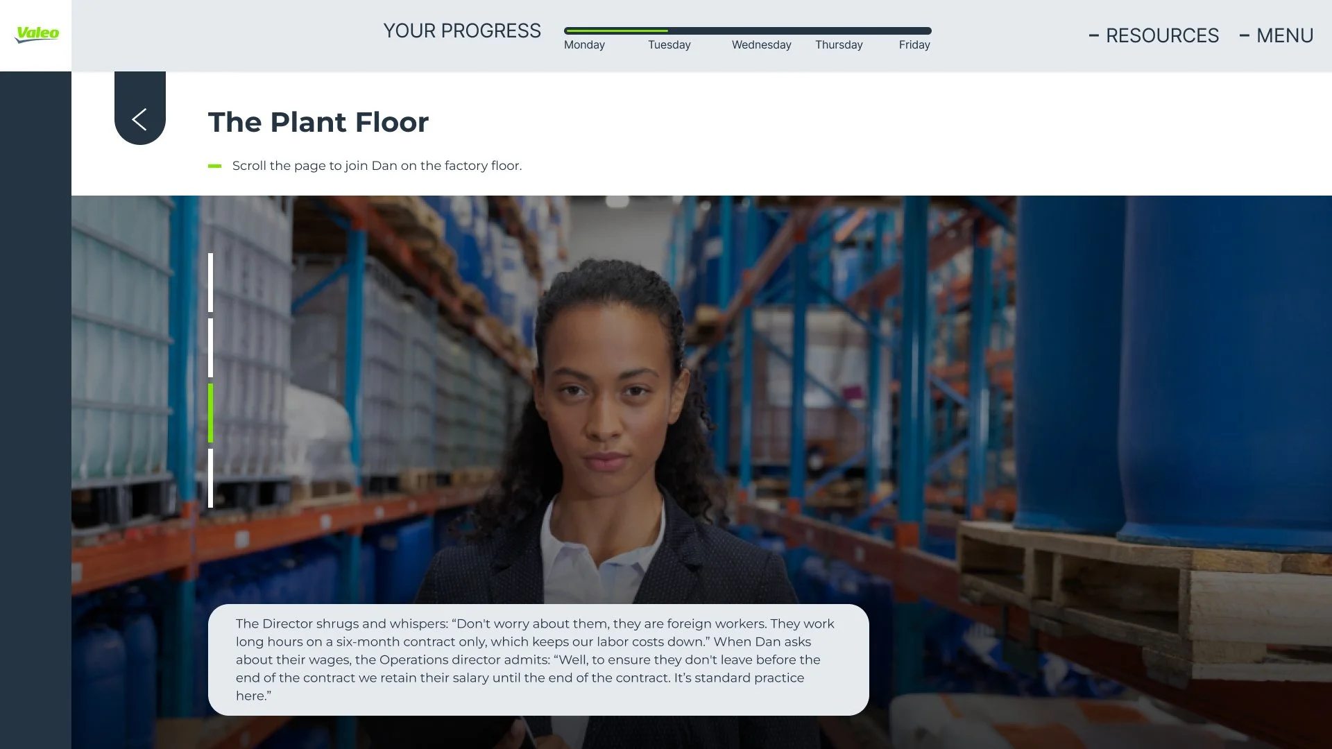 Supply-chain responsibility scenario on the plant floor