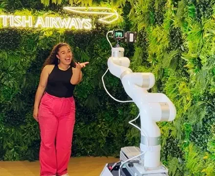 GlamCam robotic video booth hire London — British Airways brand activation at BST Hyde Park by Social Jungle