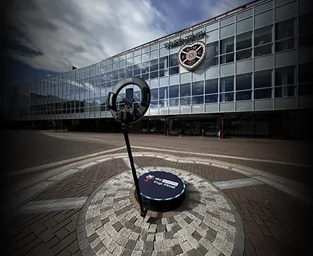 360 photo booth hire Edinburgh — fan engagement activation at Tynecastle Stadium by Social Jungle