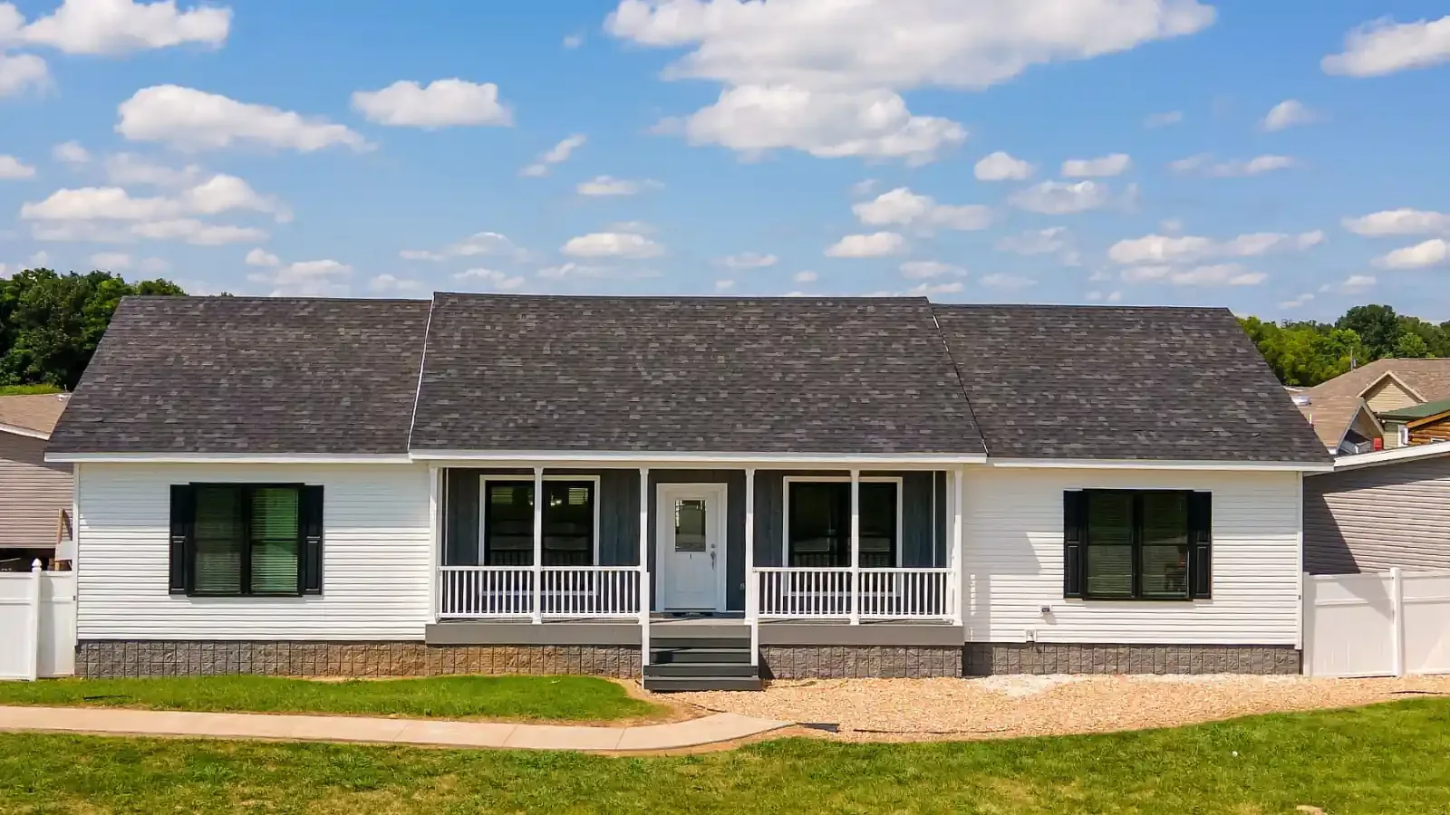 Three Stone Homes Modular Model Exterior, financed by BuildBuyRefi Home Loans