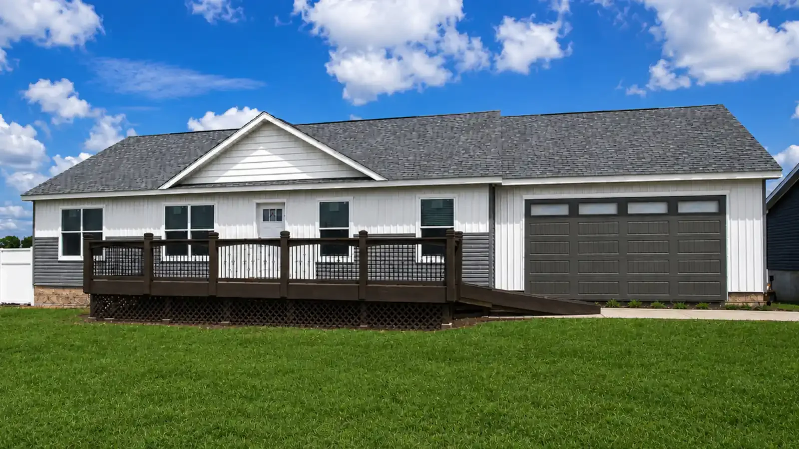 Three Stone Homes Modular with 2 Car Garage Exterior, financed by BuildBuyRefi.com