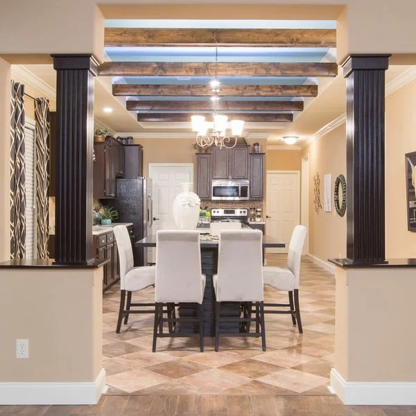 Torridon model dining room in a manufactured home sold by Hercules Mobile Homes of Florida in Northeast Florida