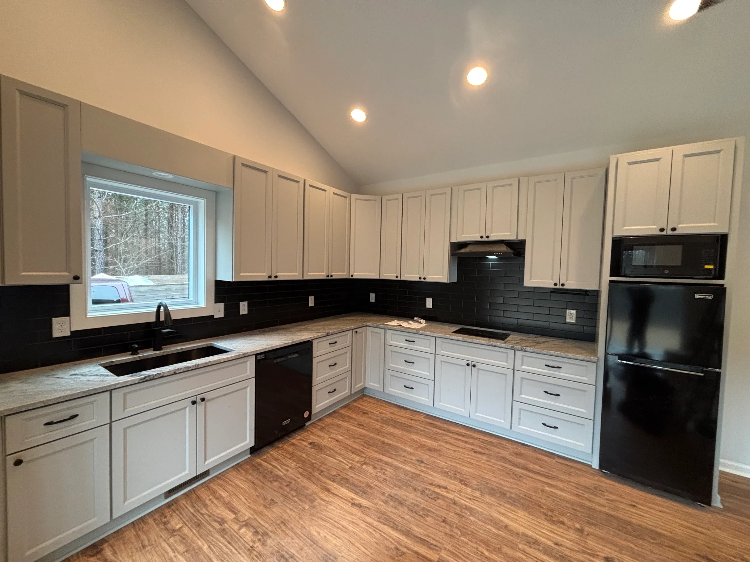 Huezos Construction Cabin and ADU Interior Kitchen, financed by BuildBuyRefi Home Loans
