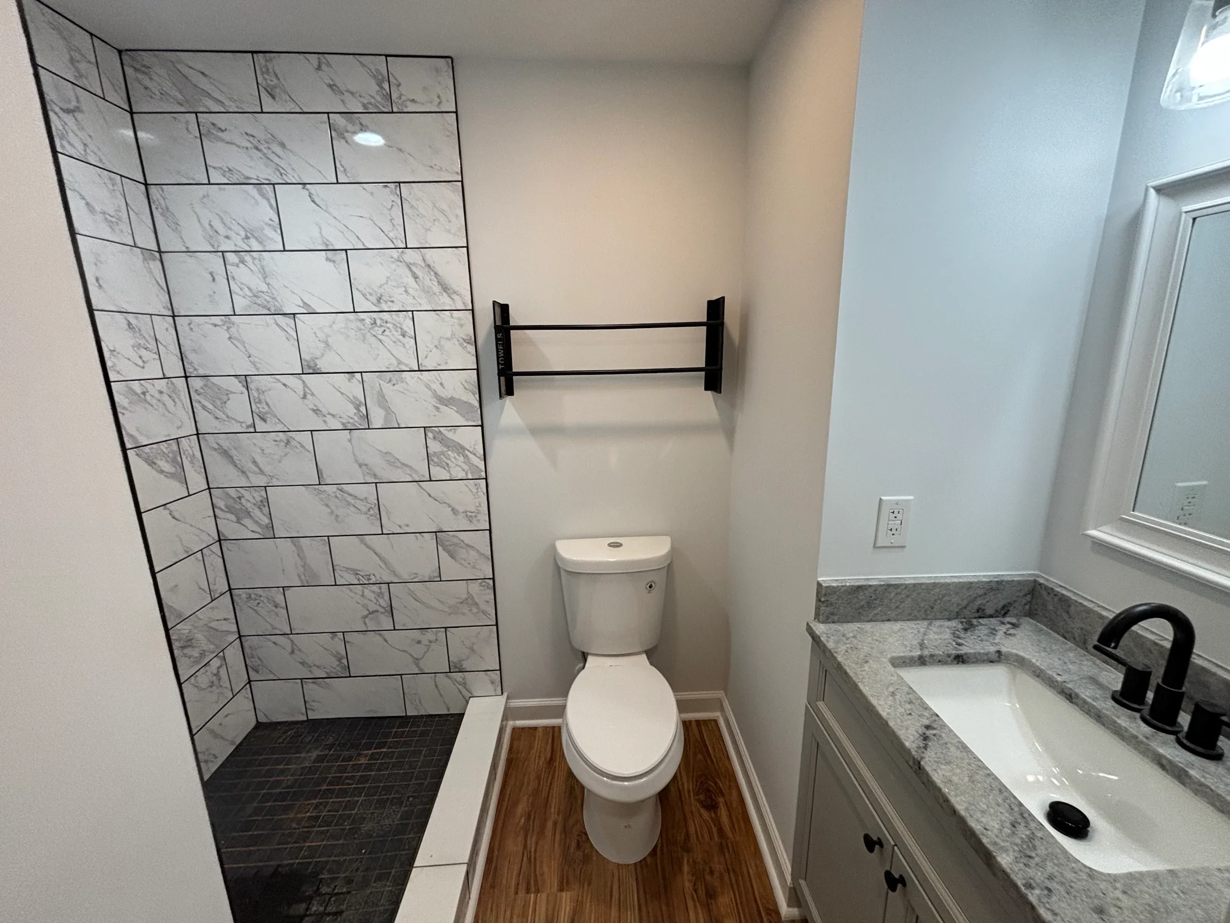 Huezos Construction Cabin and ADU Interior Bathroom, financed by BuildBuyRefi.com