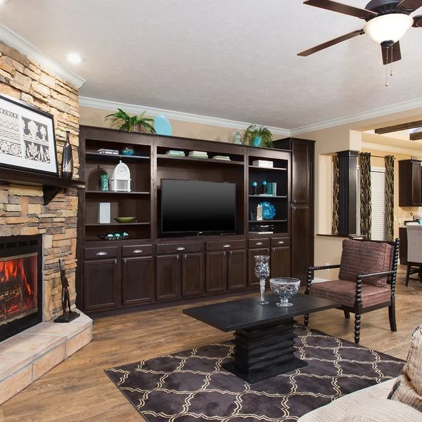 Torridon model living room in a manufactured home from Hercules Mobile Homes of Florida in East Palatka, financed through BuildBuyRefi.com