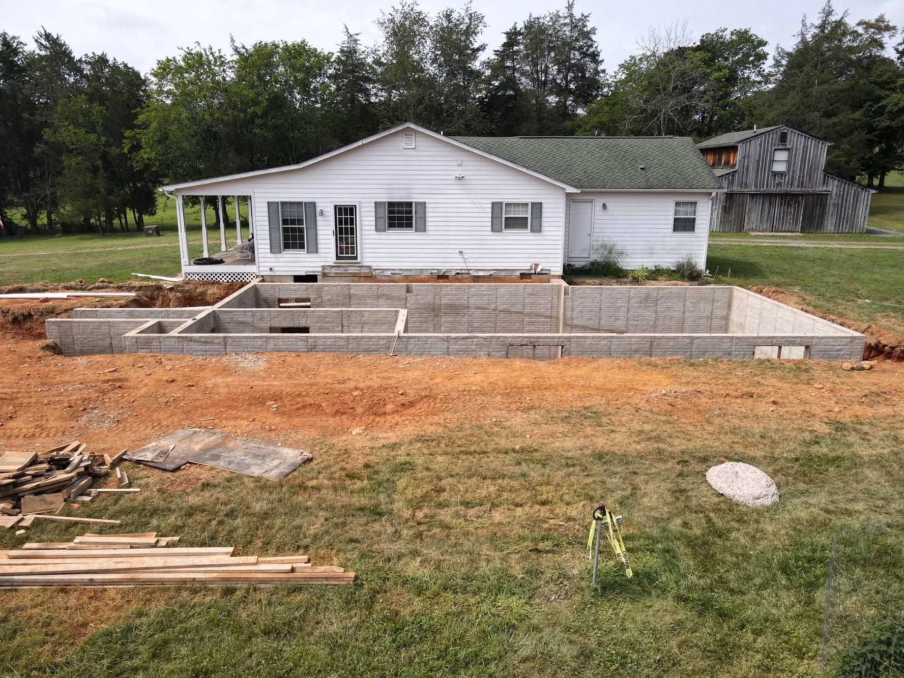 Huezos Construction Home Addition and Remodel Exterior 3 Basement Foundation, financed by BuildBuyRefi Home Loans