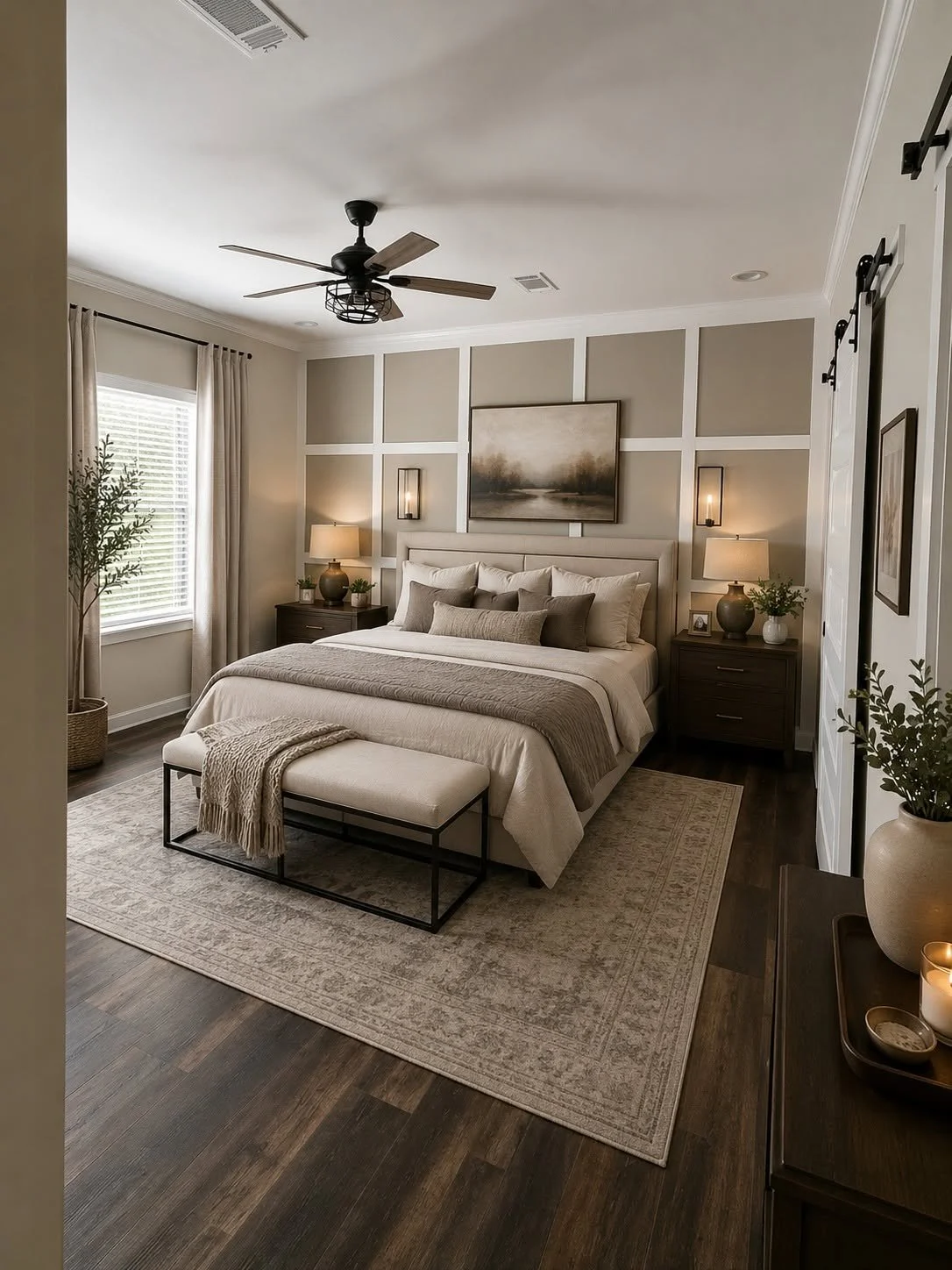 Bedroom in a new manufactured home from Hercules Mobile Homes of Florida in East Palatka, financed through BuildBuyRefi.com