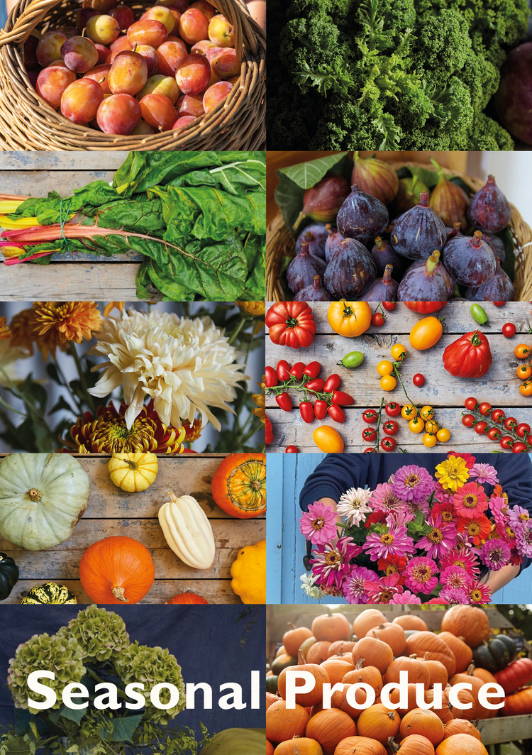 
Gorgeous  Autumn colours running through fruit, veg and flowers...

The squashes display pattern and colour too...

Photography credit : @chloe.hardwick