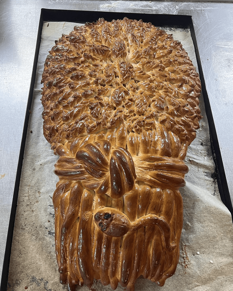 "The tradition of Harvest festival began in churches as we know it in 1843 our family have been making Harvest Sheafs for a long time in Cranleigh but not that long, still hand made the way Curtis’s Great Grandad ,Grandad and Dad made them" 