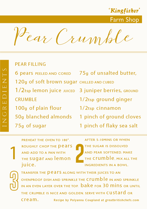 A Delicious Seasonal Recipe Pear Crumble 