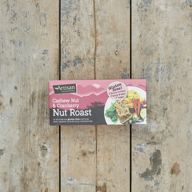 Kingfisher Farmshop stock Artisan Cashew & Cranberry Nut Roast, Country Vegetable & Cashew Nut Roast &  Mediterean Sun-dried Tomato.
