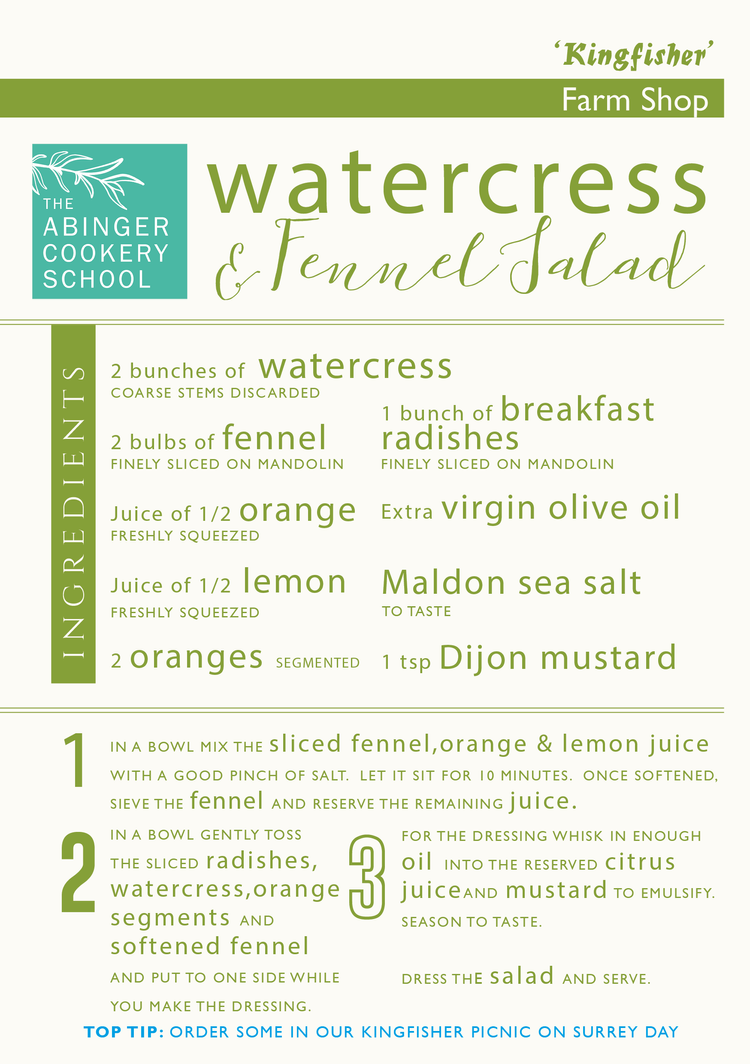The Abinger Cookery School - Watercress & Fennel Salad