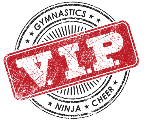 V.I.P. Gymnastics, Ninja, and Cheer logo