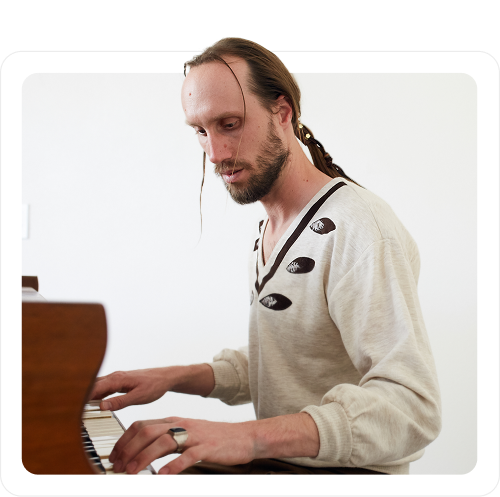 Artist playing piano