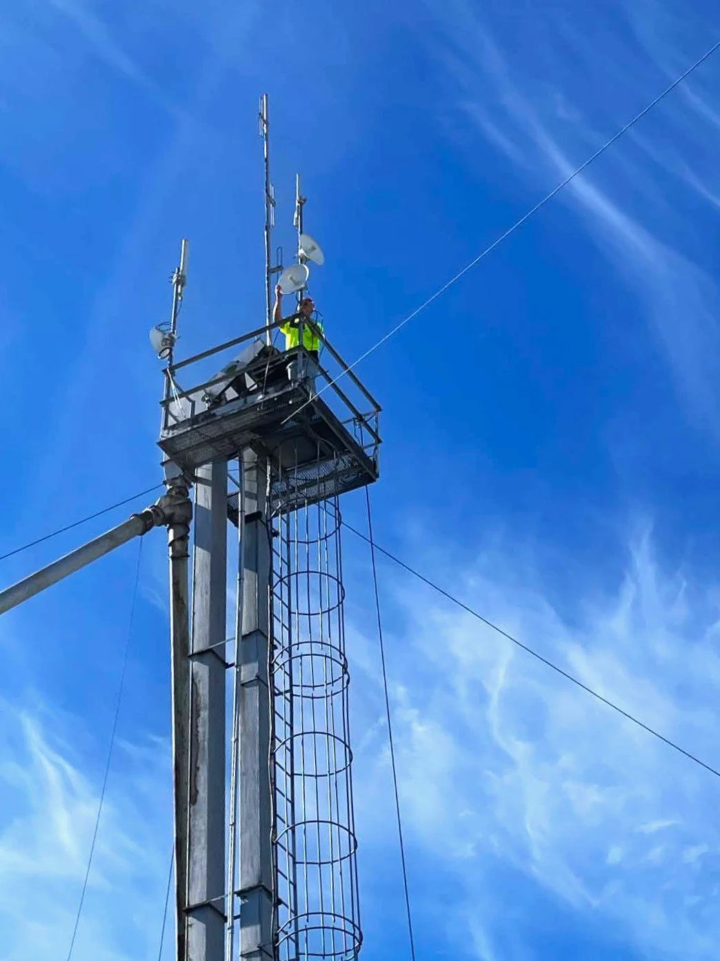 DerbyNet radios on a local tower