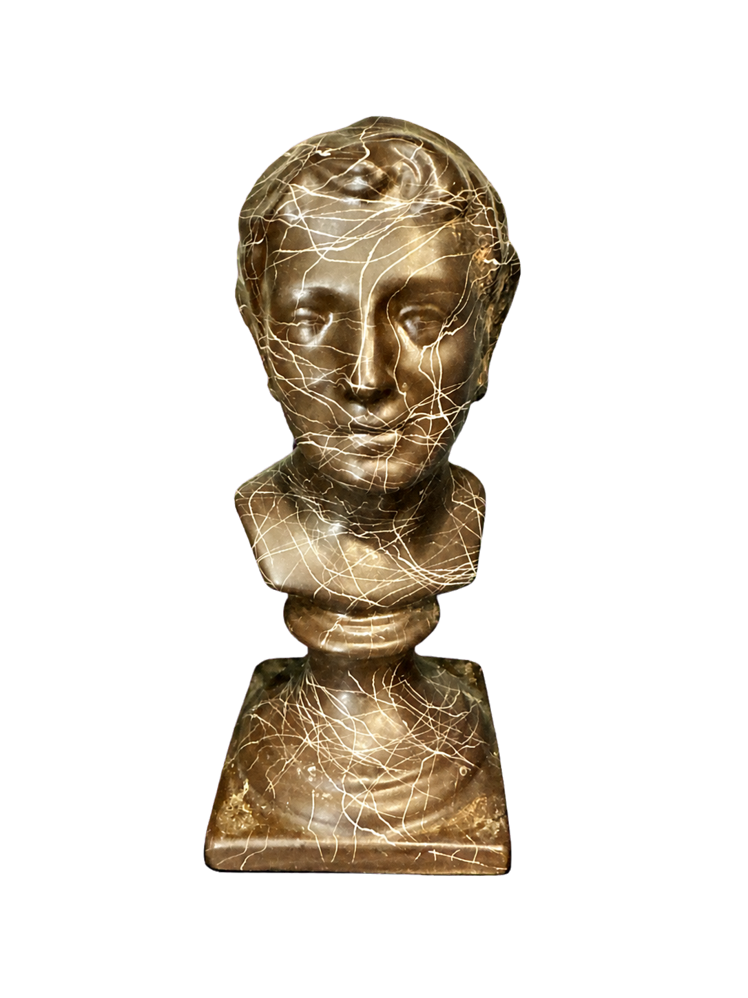Classical Bust with Abstract Linework by Maker unrecorded