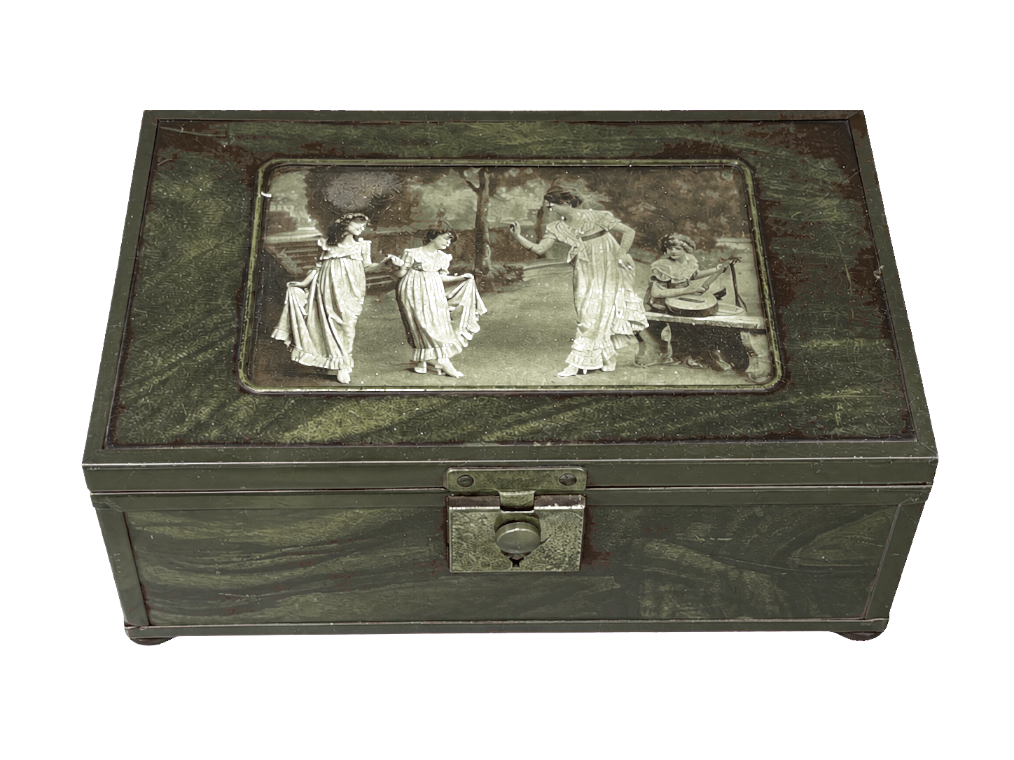 Decorated Wooden Box by Maker unrecorded