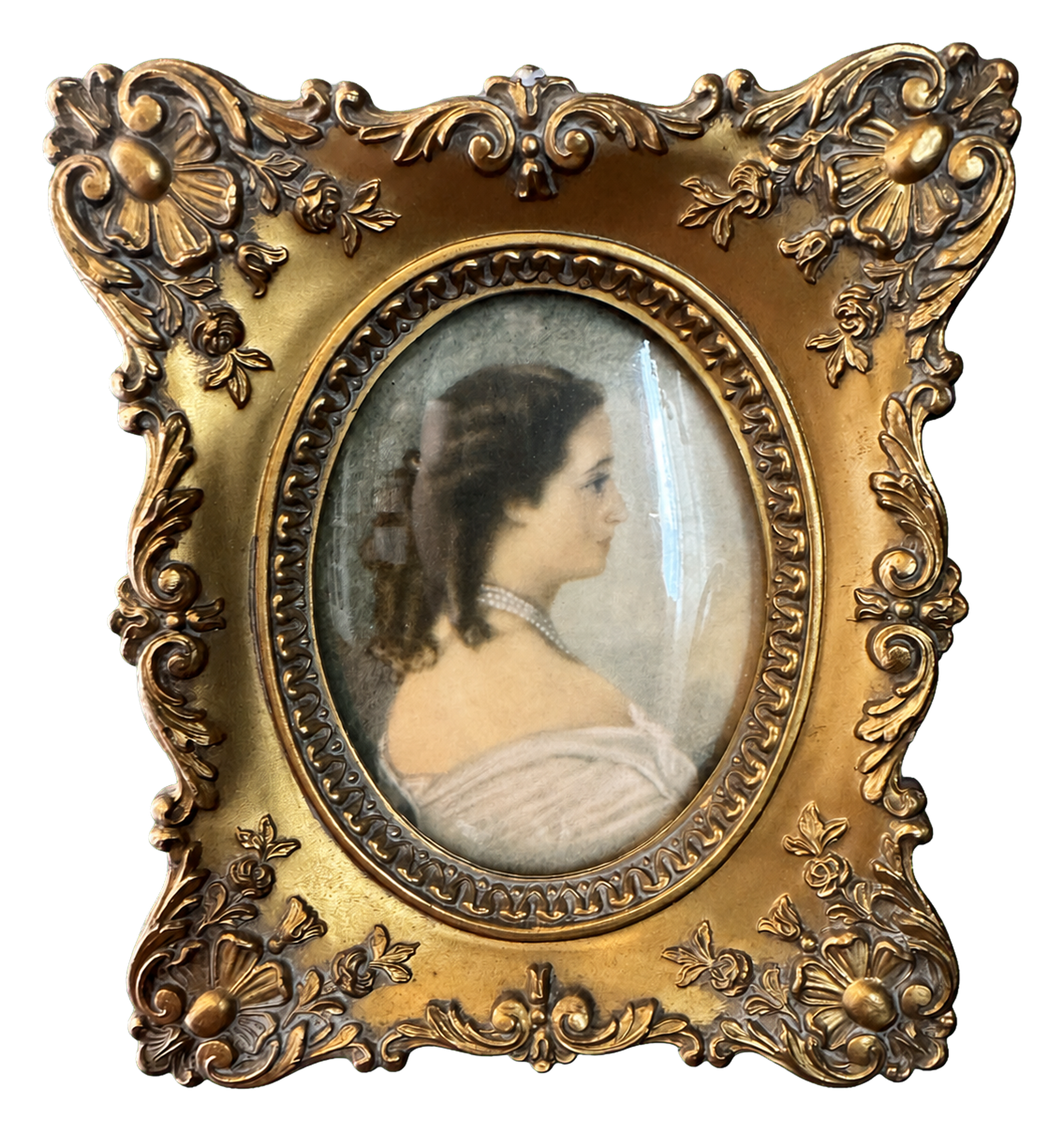 Portrait Miniature traditionally identified as Adelina Patti by Unsigned reproduction