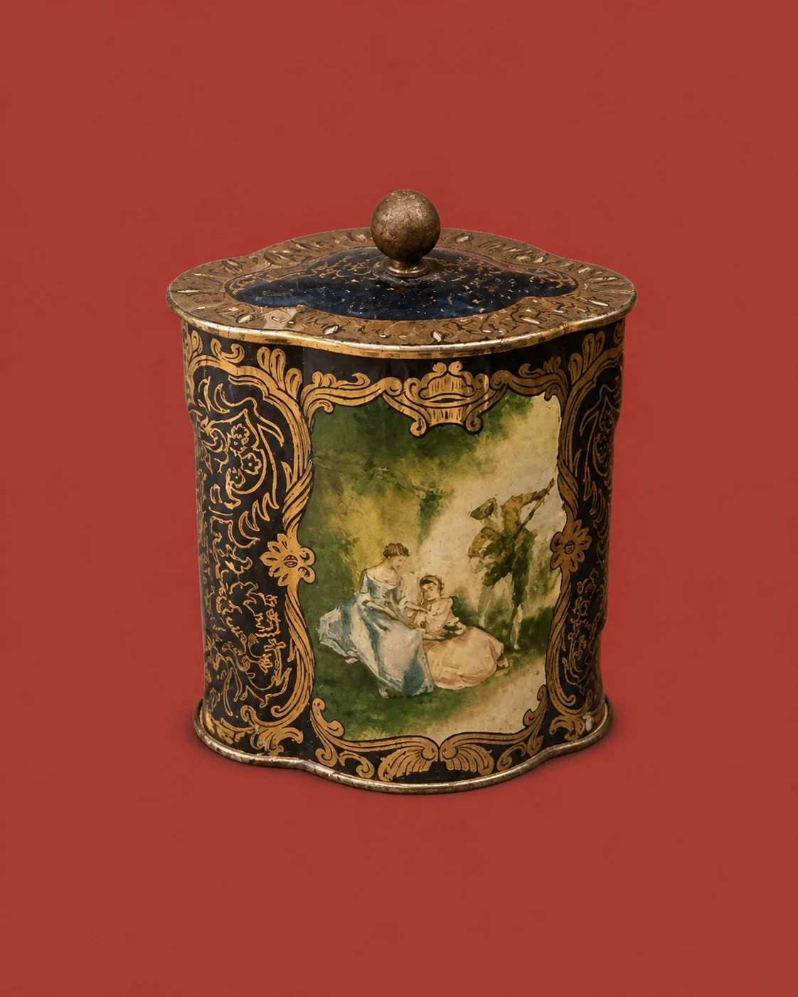 Painted Decorative Tin by Maker unrecorded