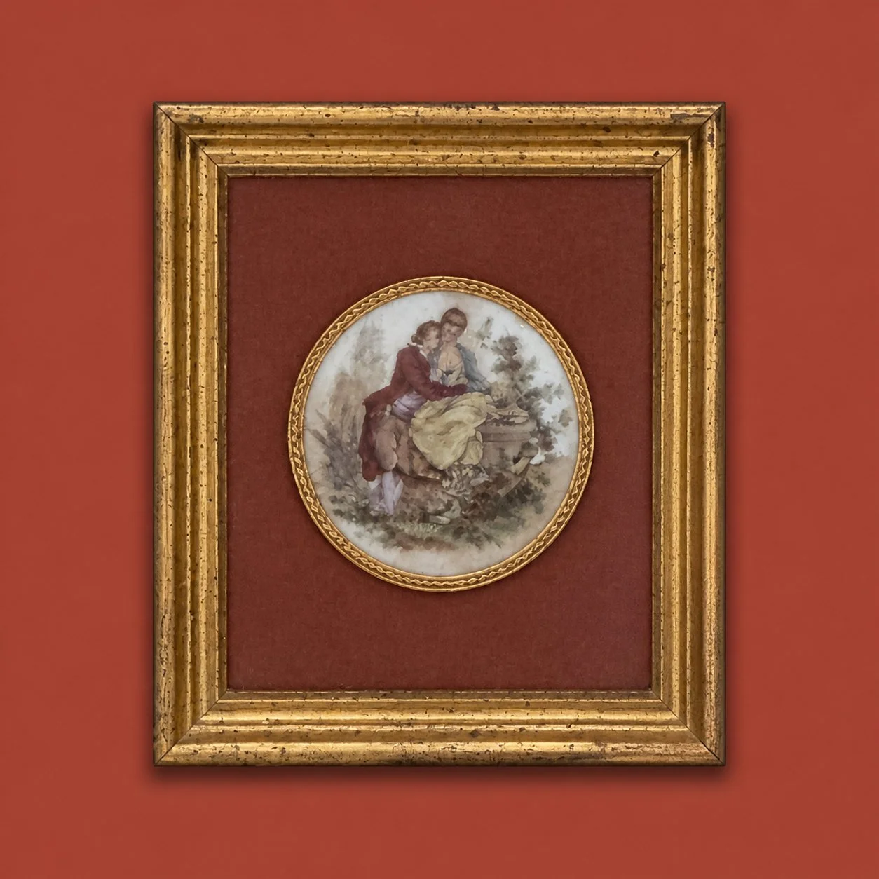 Framed Rococo Miniature by Artist unknown