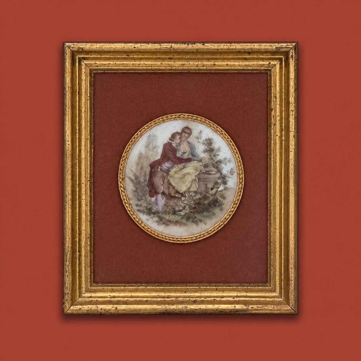 Framed Rococo Miniature by Artist unknown