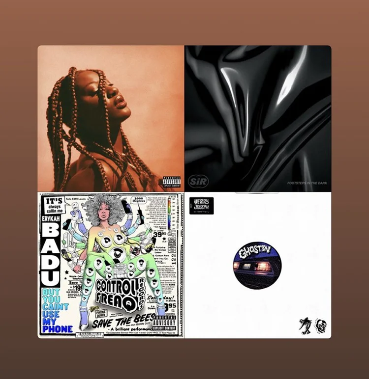 Album covers from playlist.