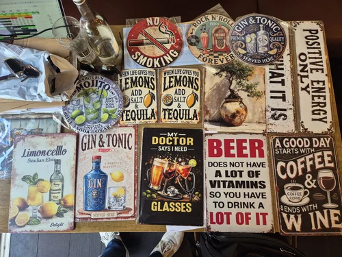 Vintage signs on the walls