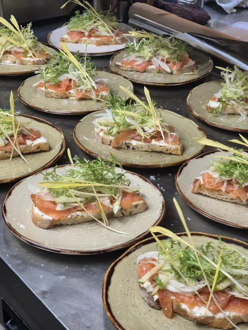 Starters plated up for a group