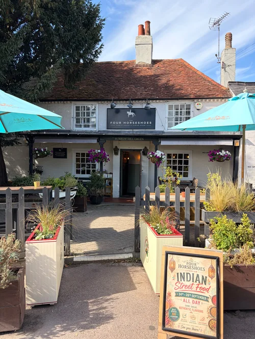 The front of The Four Horseshoes on a sunny day