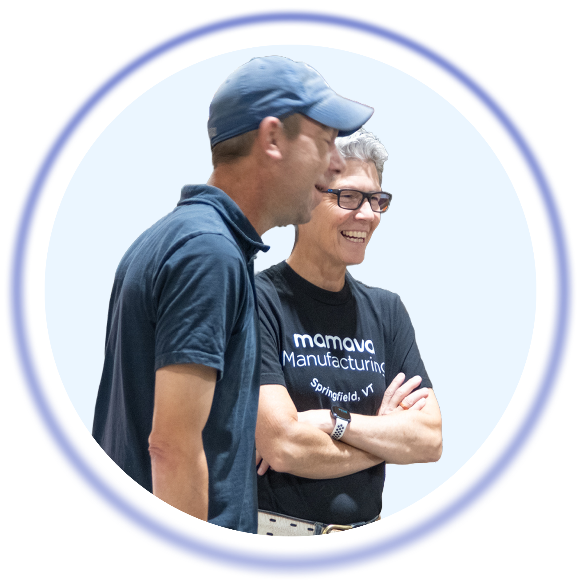 Two Mamava product experts having a conversation about lactation support